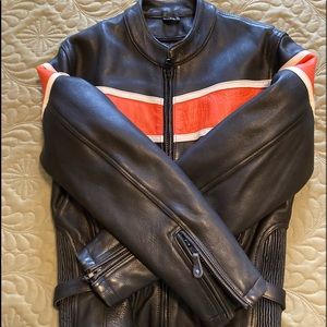 GREAT PRICE!! Heavy genuine leather biker jacket.